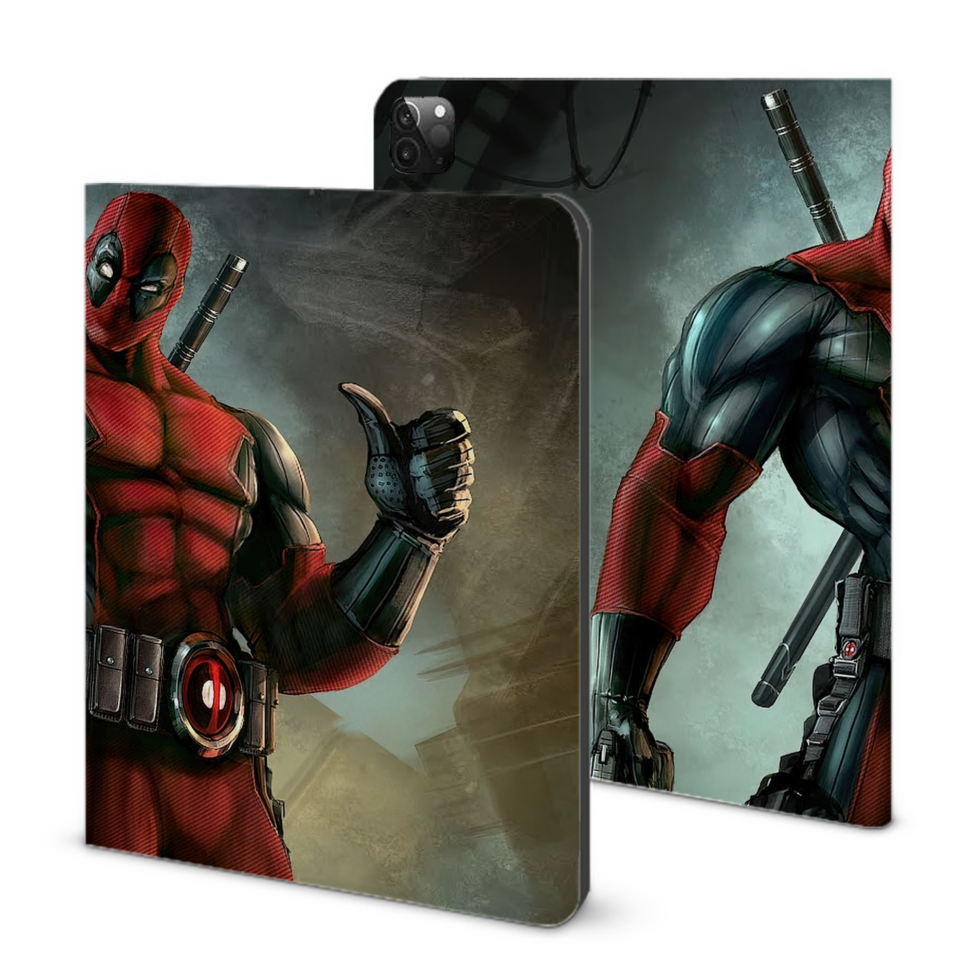 （画像用） Deadpool デッドプール IPadケース ペンホルダー付き ブックスタイルデザイン